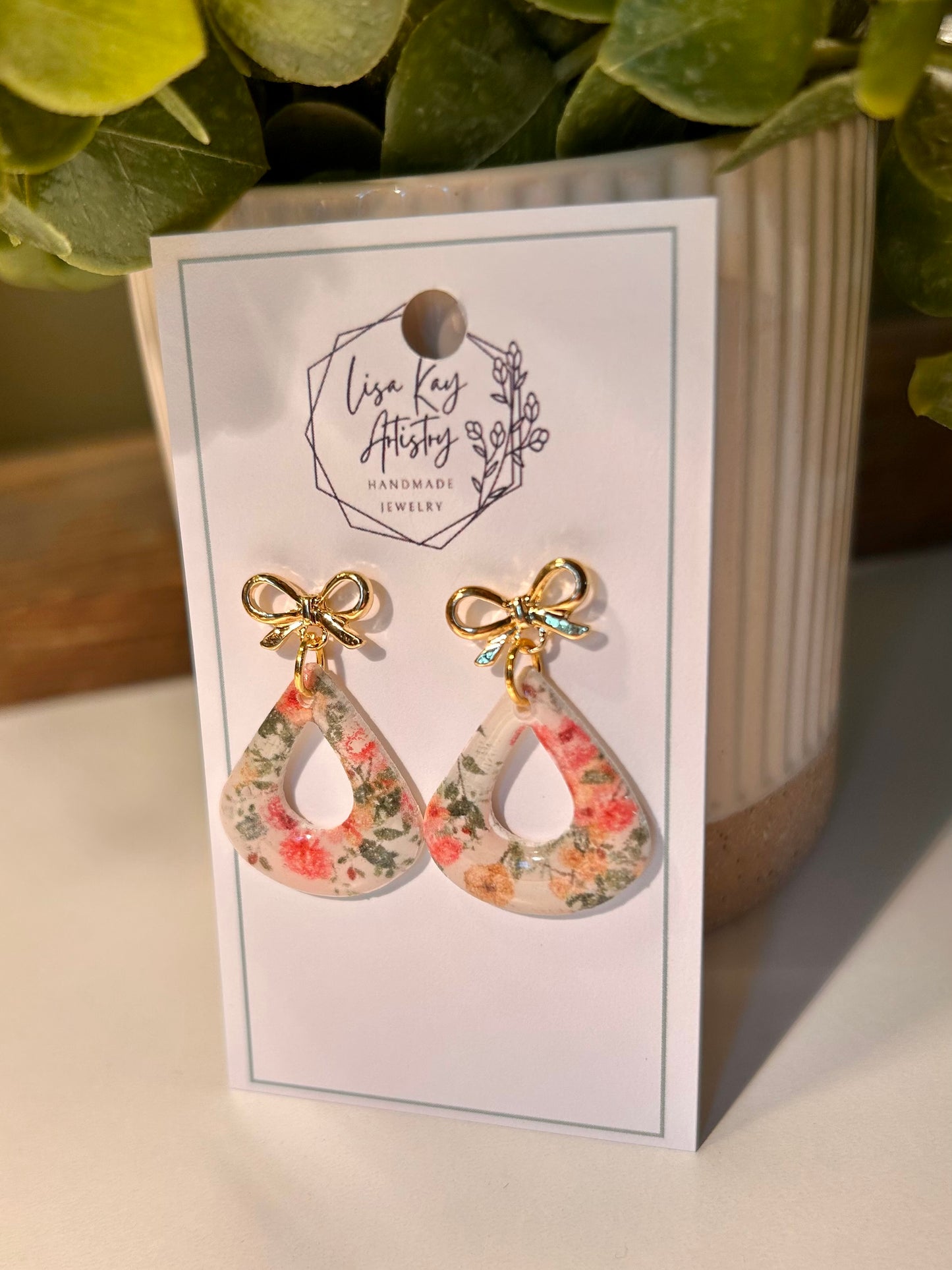 Floral small open teardrop One Piece