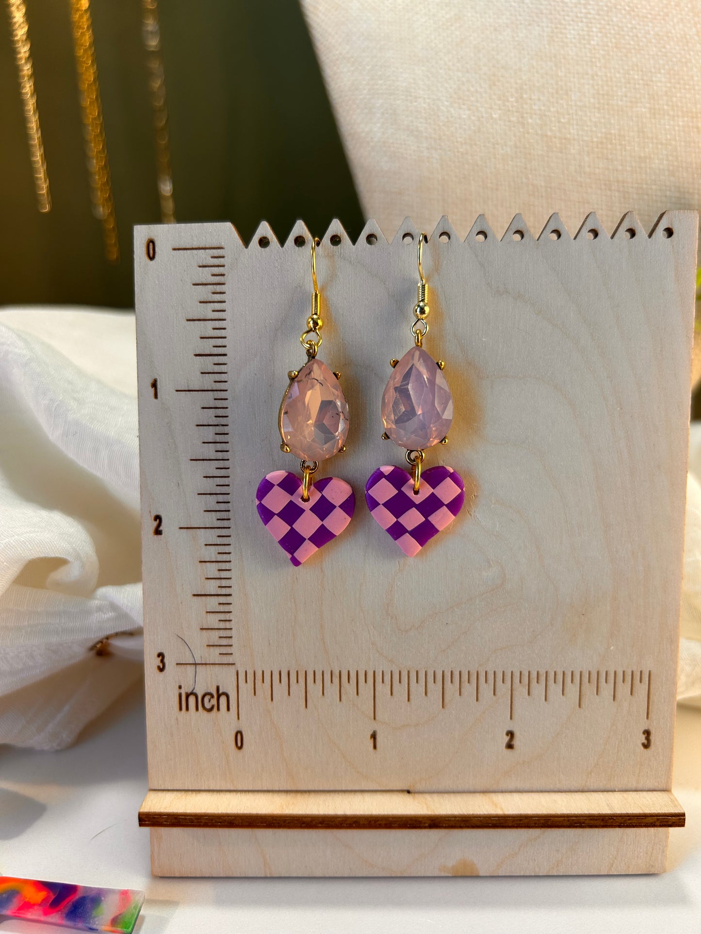 Pinkest Gem Heart Dangles