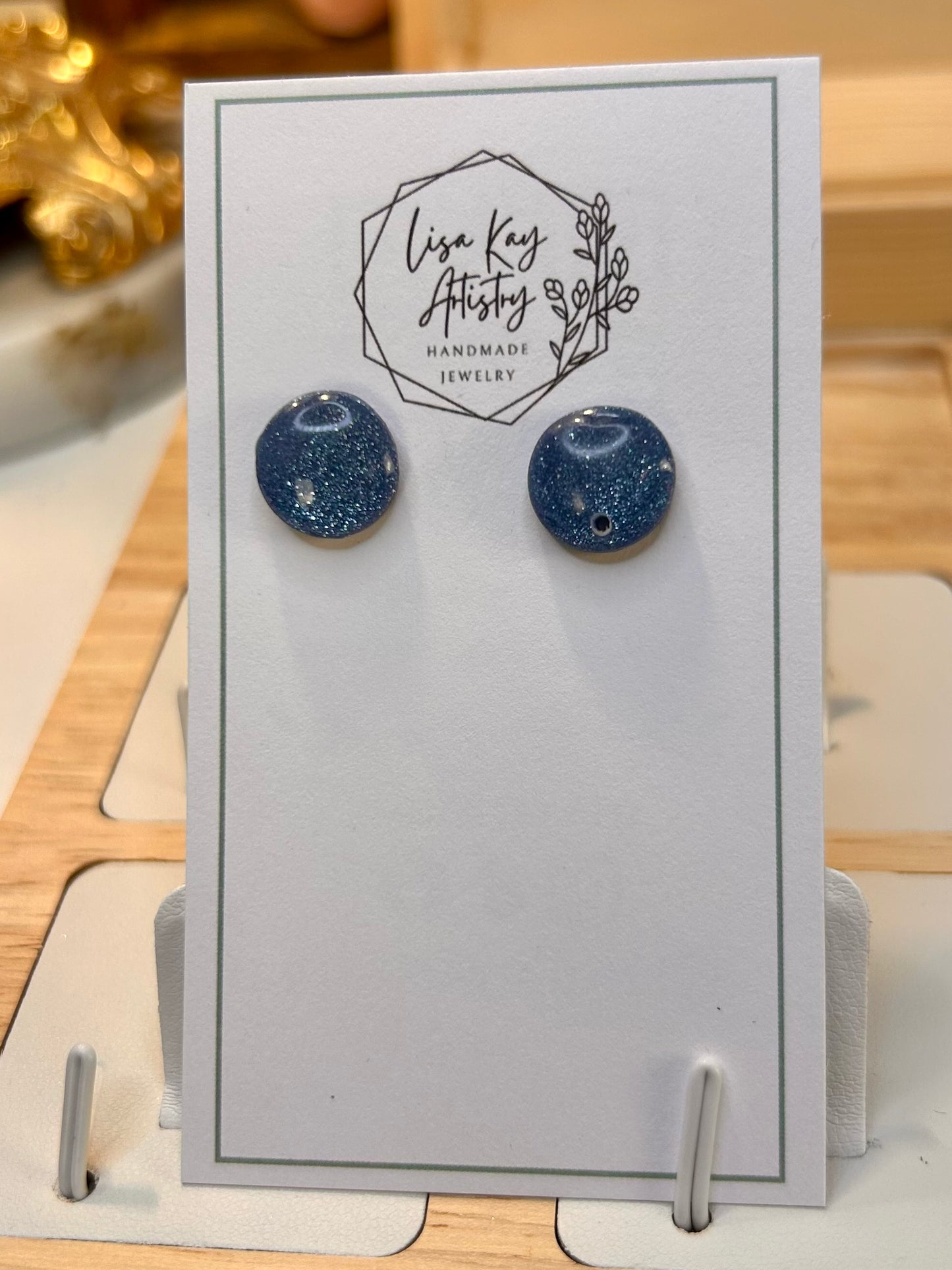 Northern Lights Steel Blue small round studs