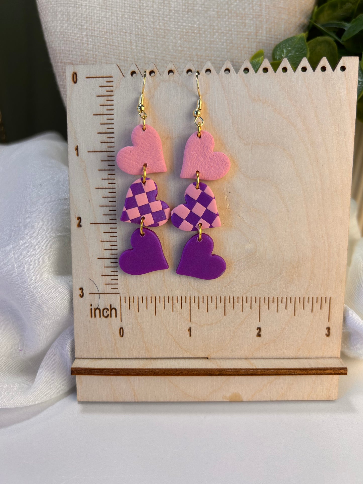 Pinkest Triple Heart Dangles