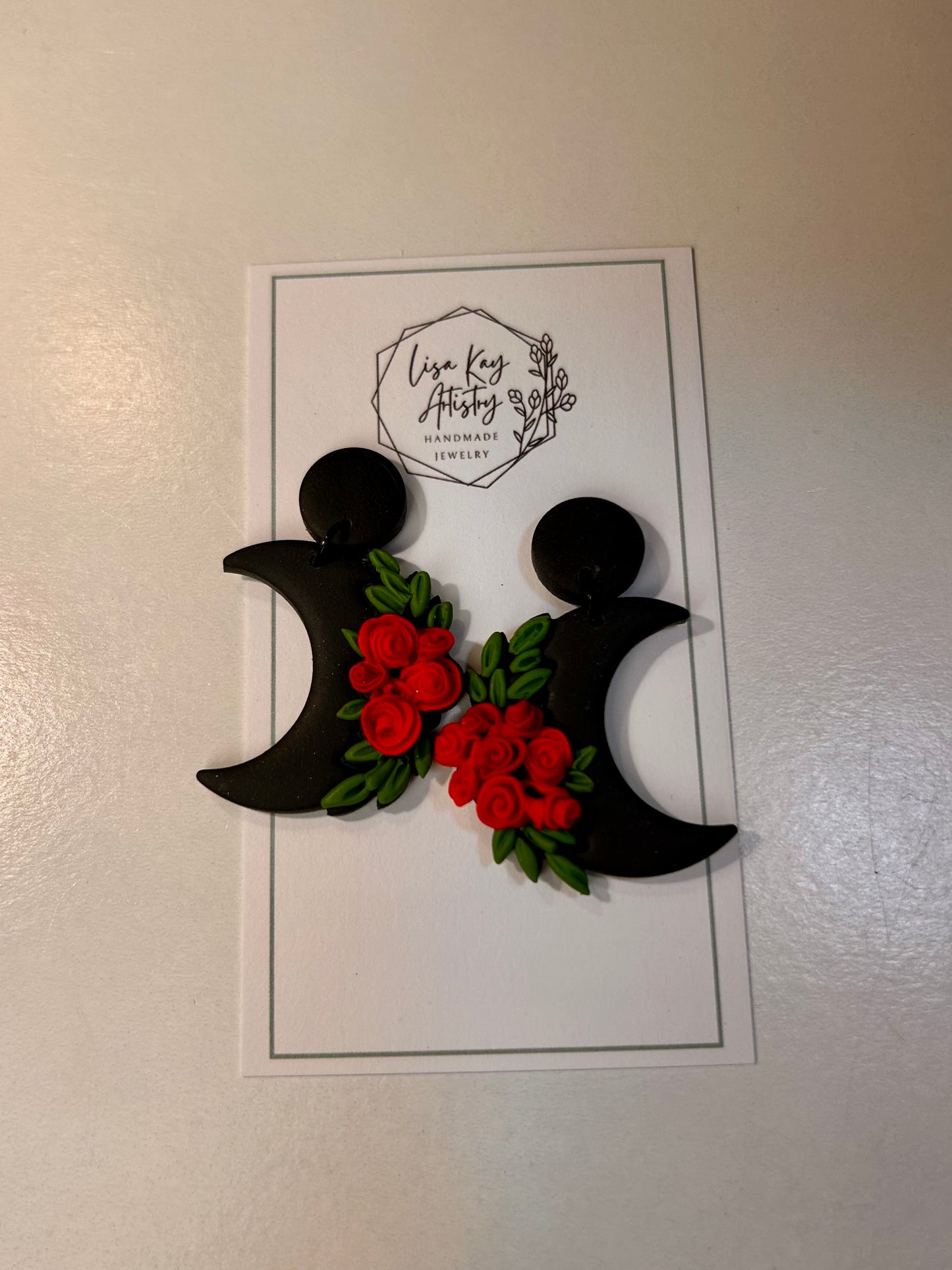 Moon and Roses Earrings