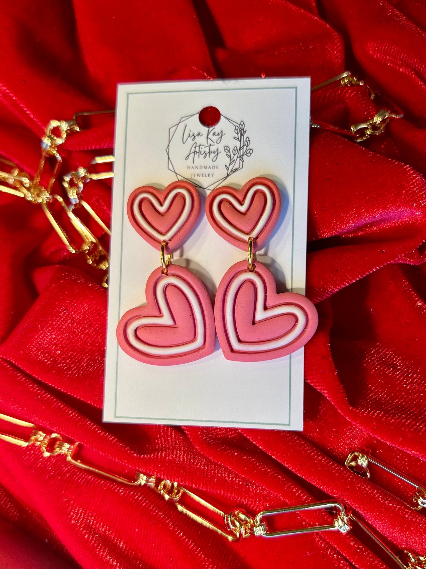 Valentine Pink Ombre Frosted Hearts