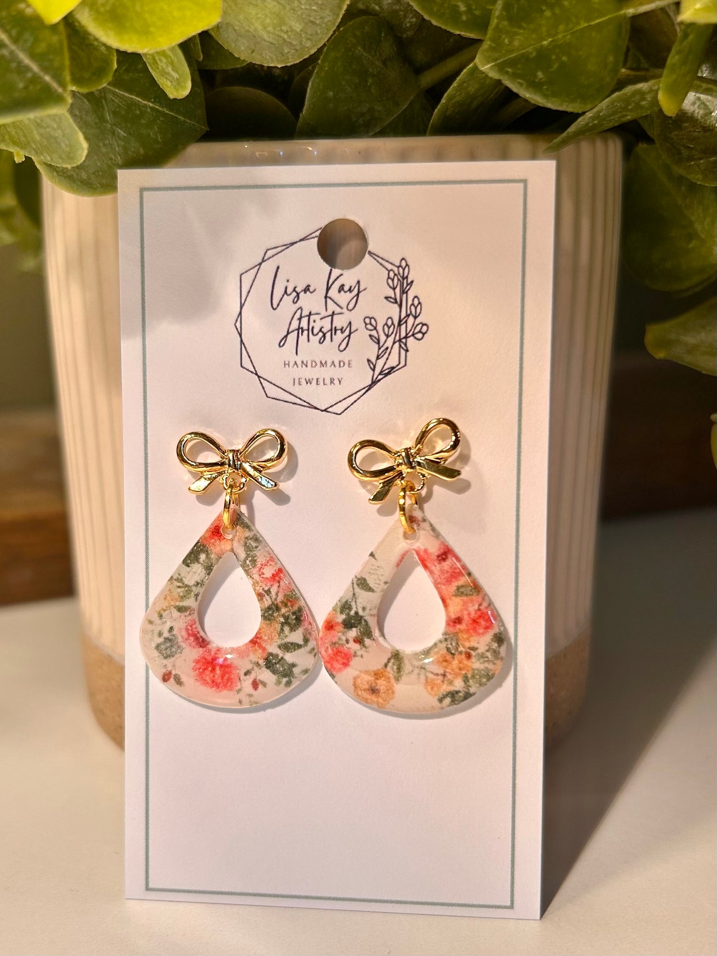 Floral small open teardrop One Piece