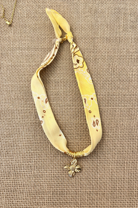 Bandana Necklace with Flower