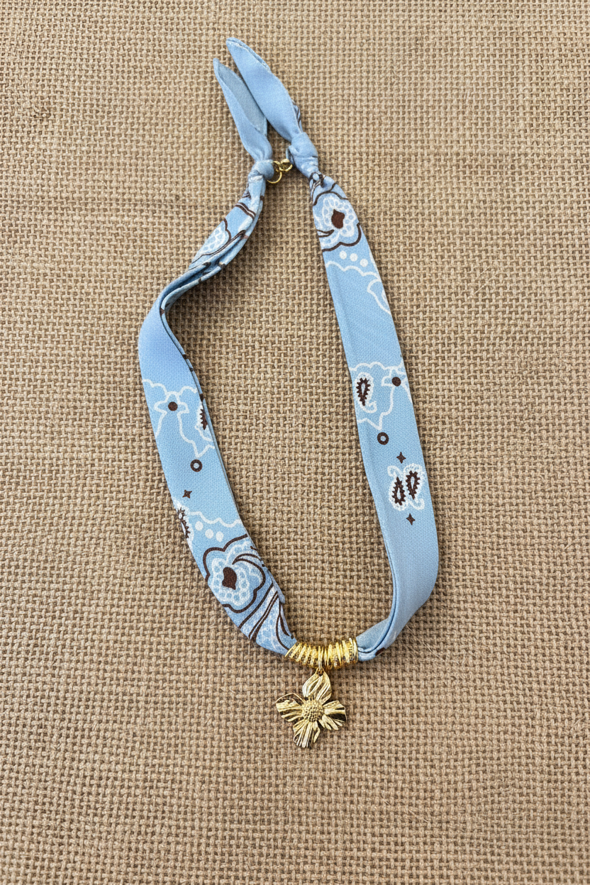 Bandana Necklace with Flower
