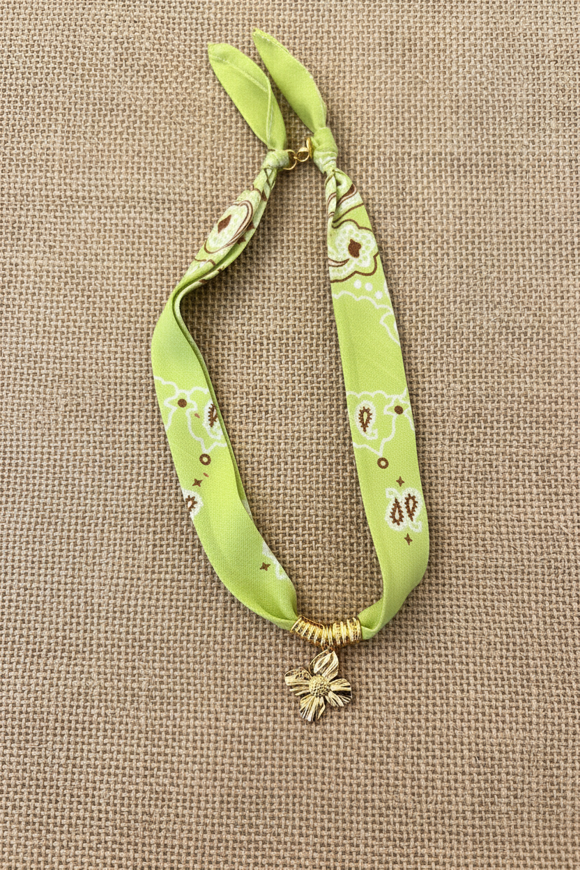 Bandana Necklace with Flower