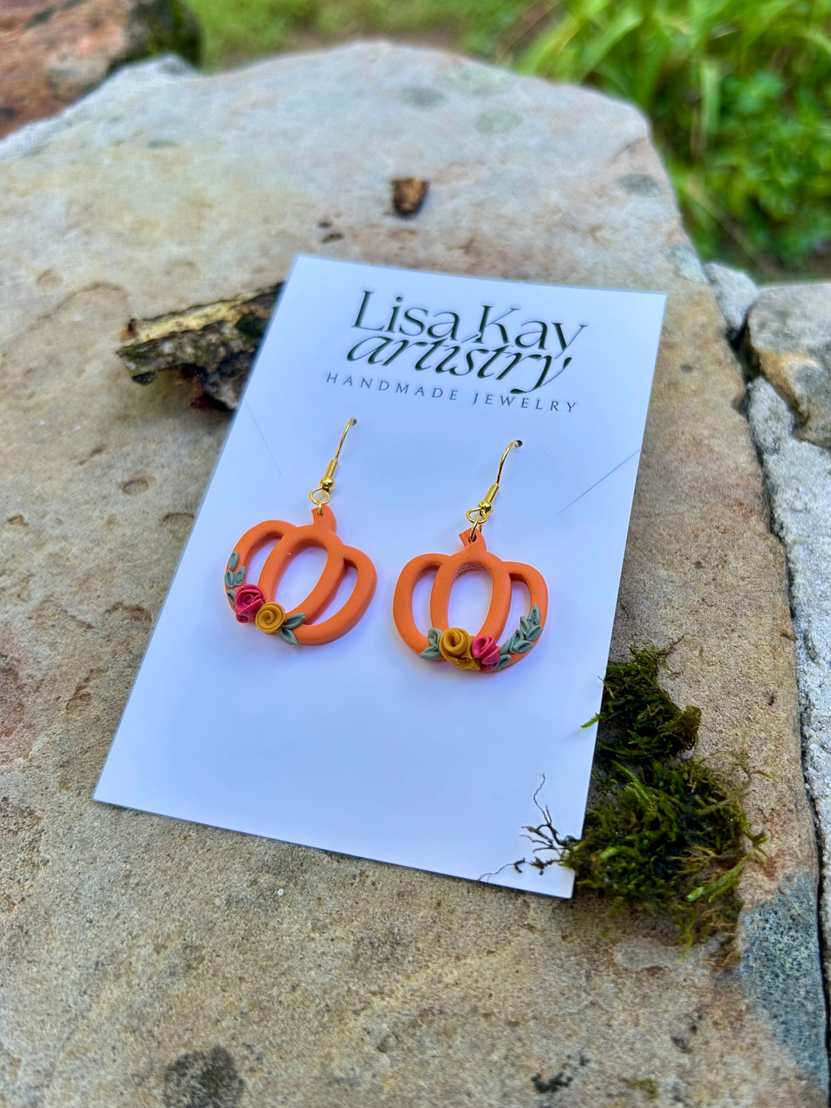 Orange Pumpkin Dangle Earrings 2.0