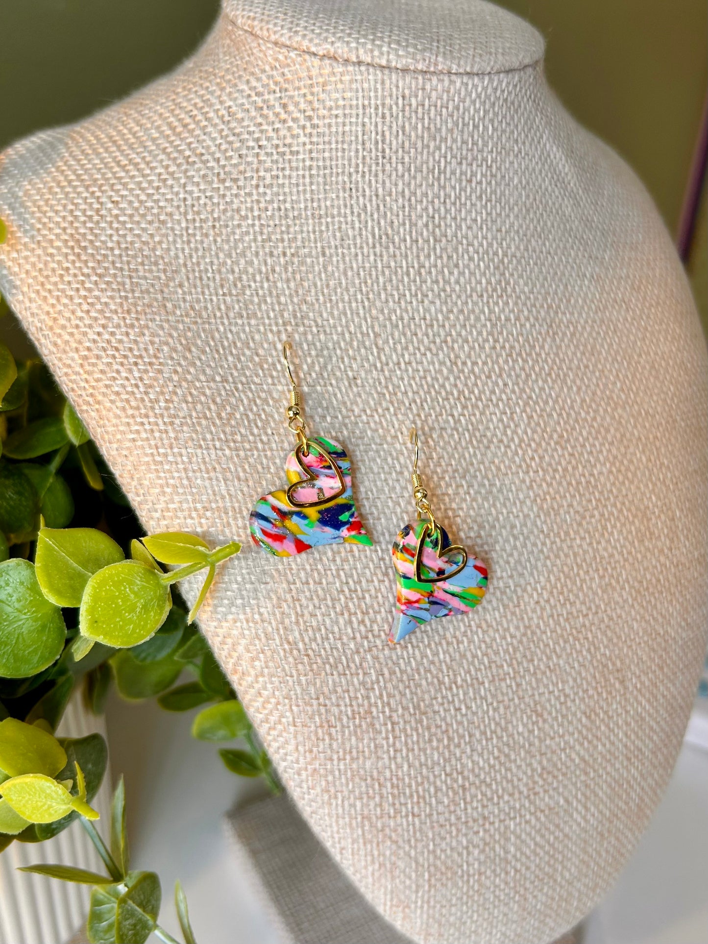 Rainbow Hearts and Charms Dangles