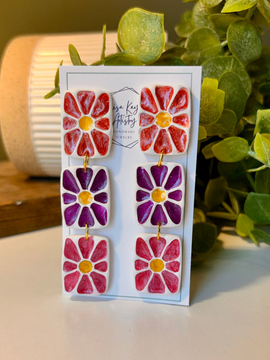 Matisse Inspired 3 flower Dangle