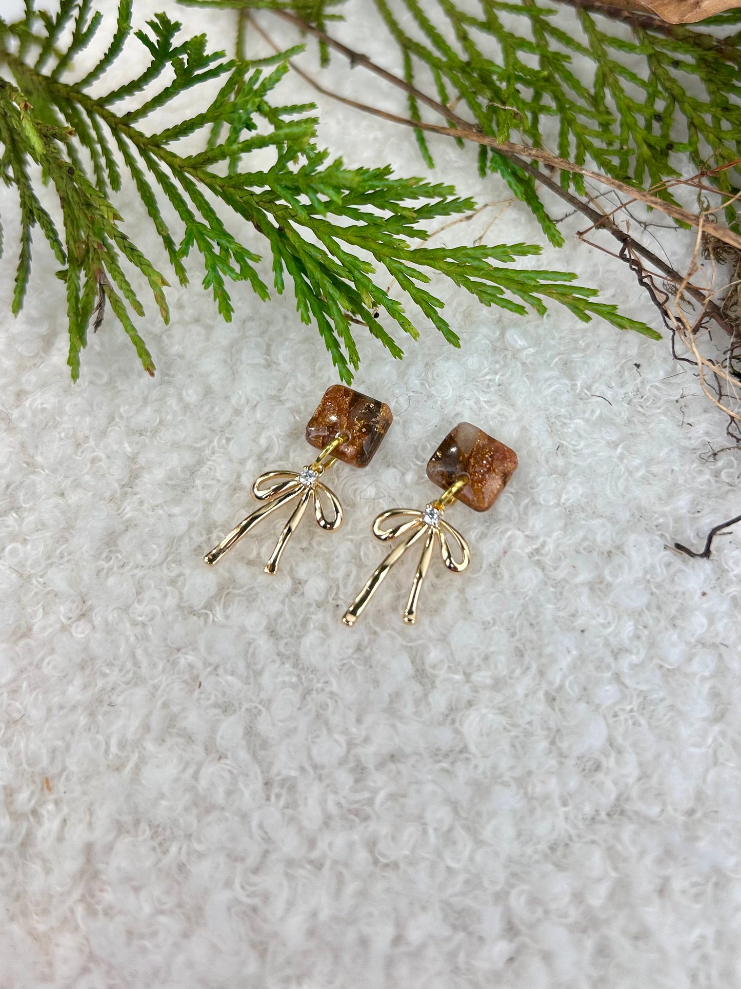 Forest Floor Mini Bow Dangles