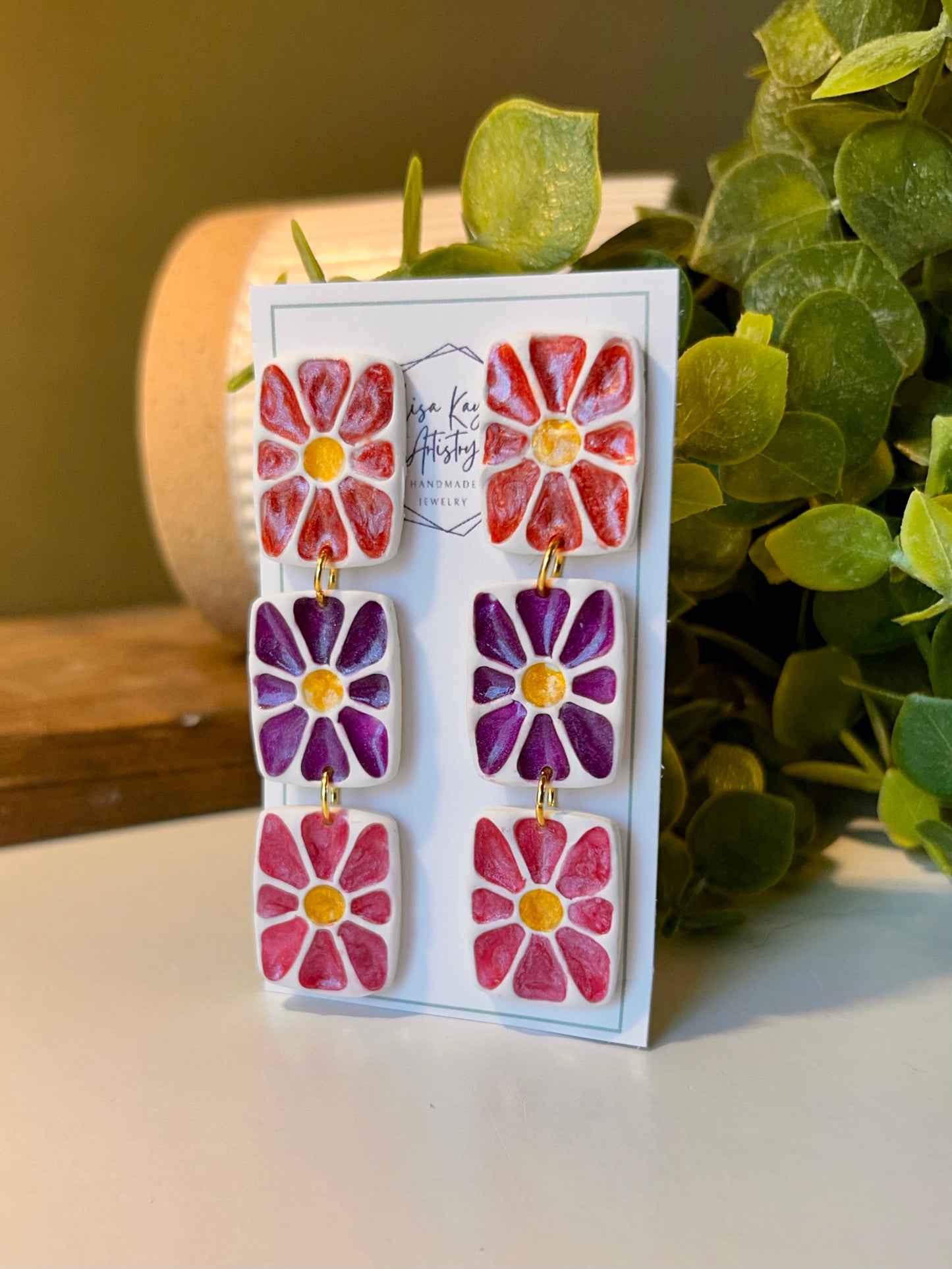 Matisse Inspired 3 flower Dangle