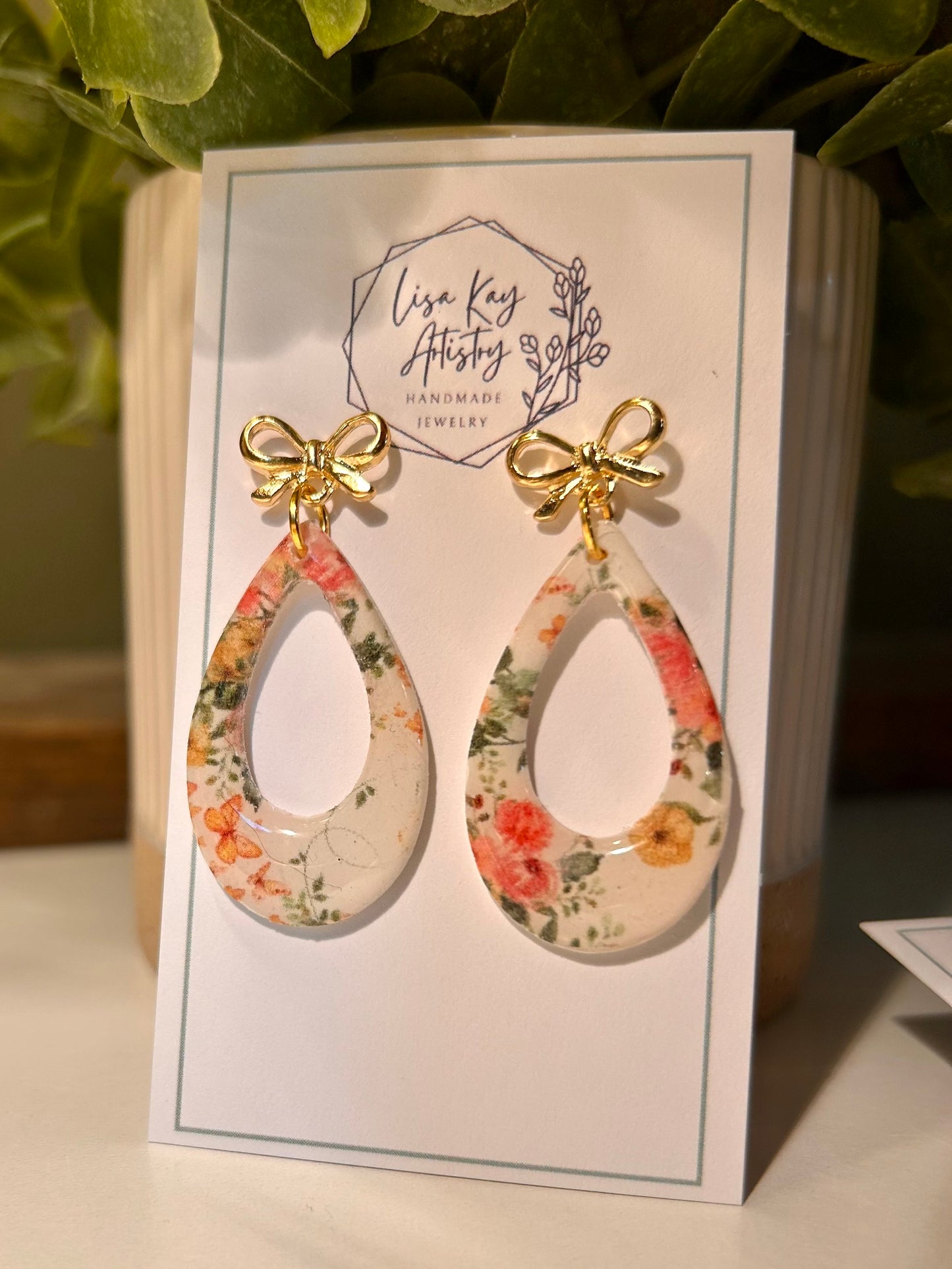 Floral medium open teardrop One Piece