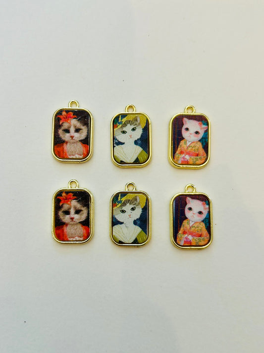 Cat in High Fashion Charms
