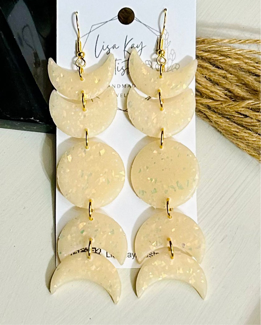 Moon Phase 5 Piece Opal Dangle
