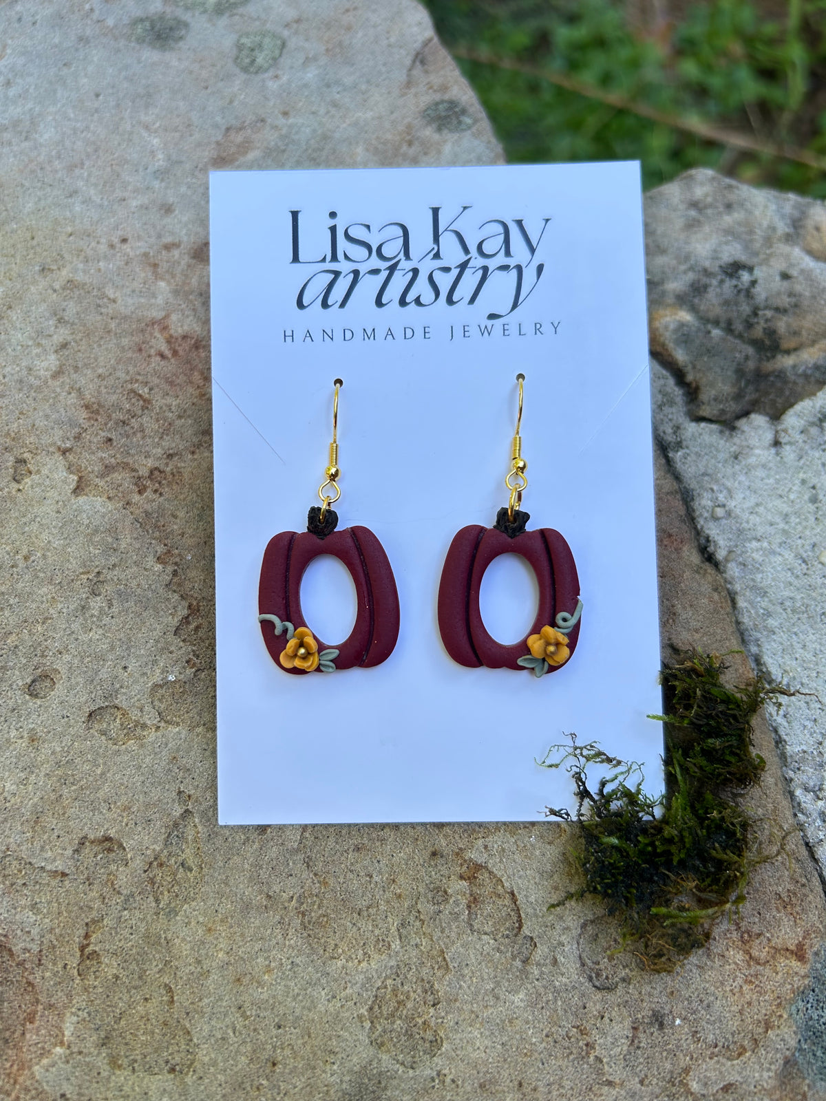 Cranberry Pumpkin Dangle Earrings
