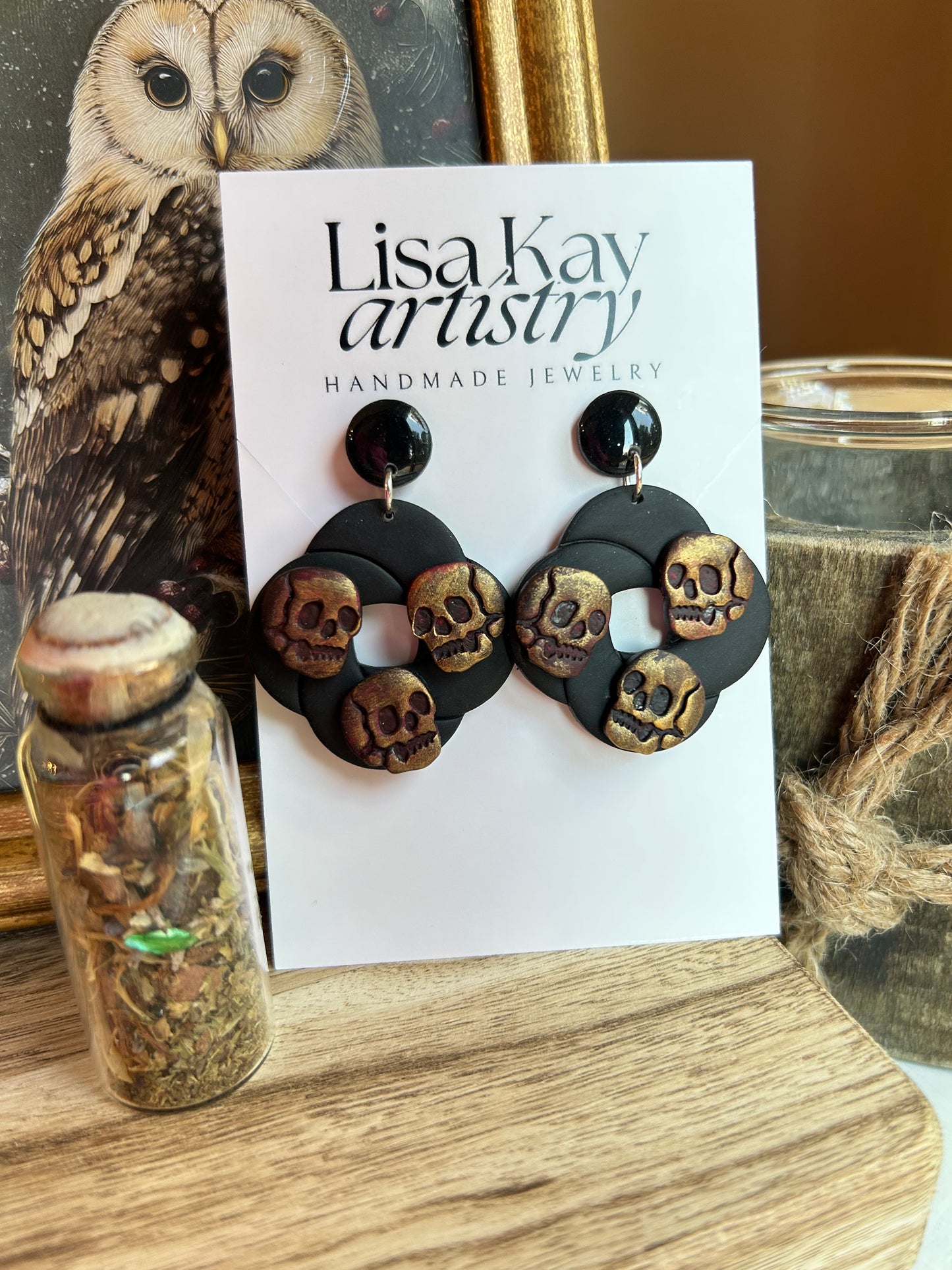 Trinity Skulls Statement Dangle Earrings