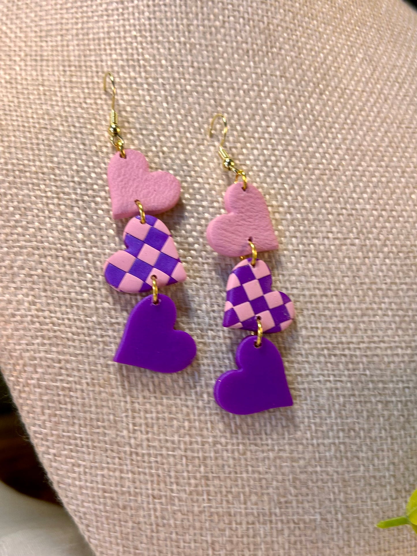 Pinkest Triple Heart Dangles