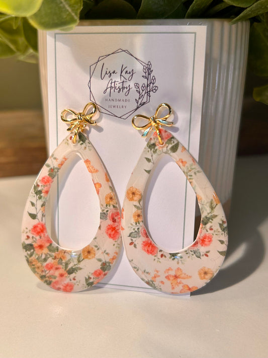 Floral Large open teardrop One Piece