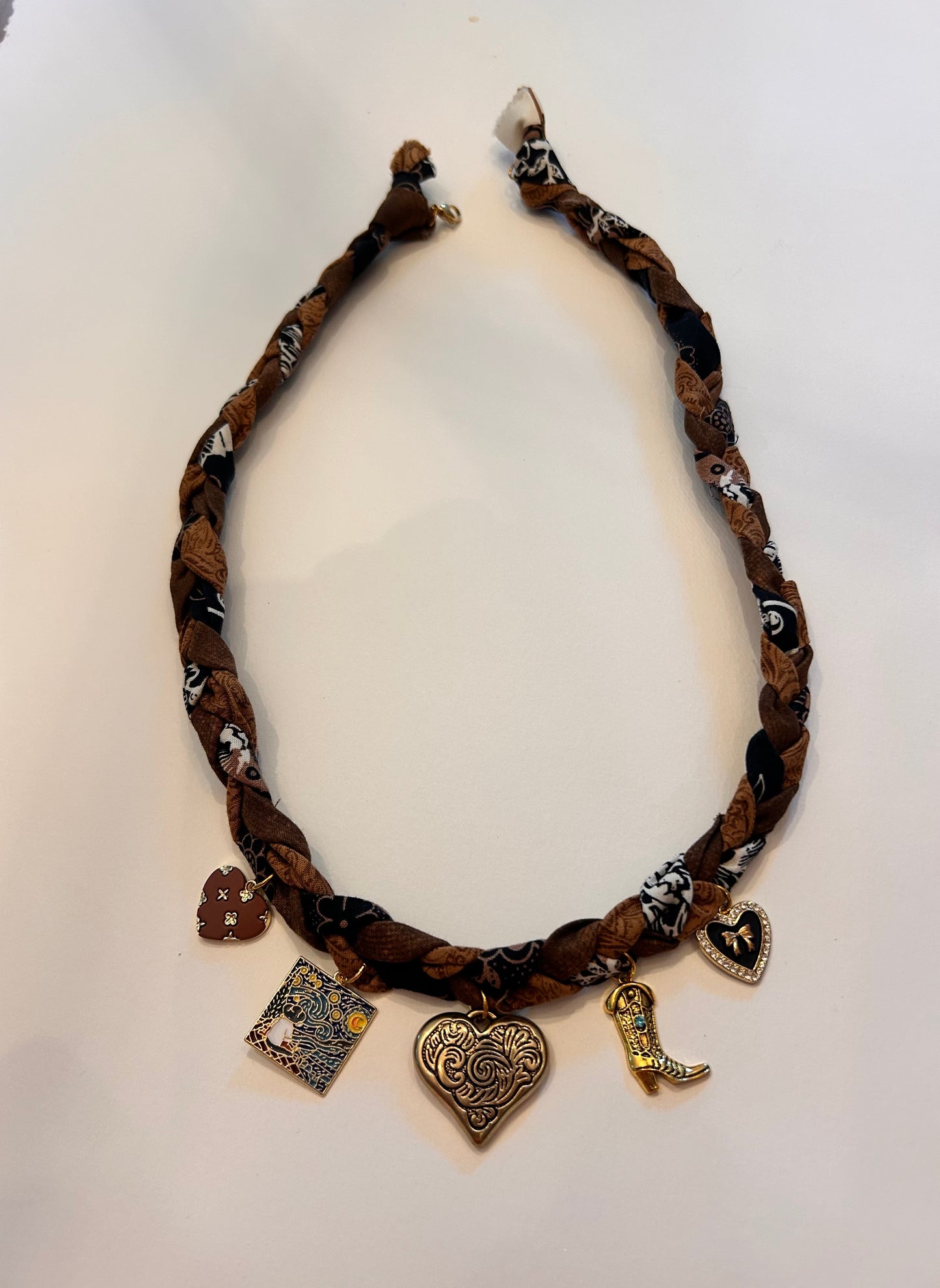 Braided Bandana Charm Necklaces