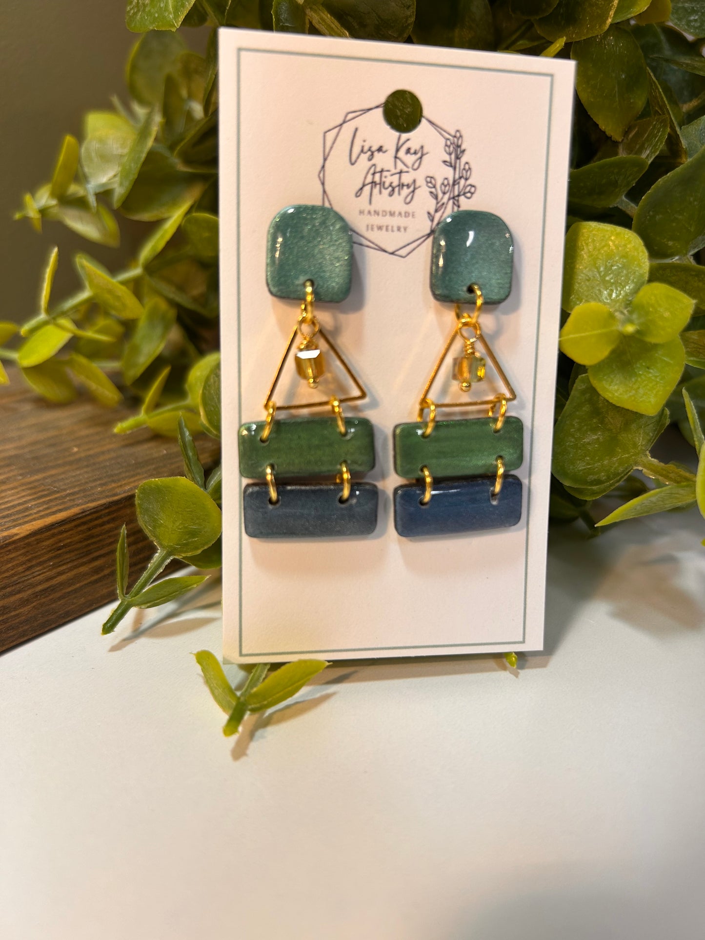 Geometry Beaded 3 Piece Dangle