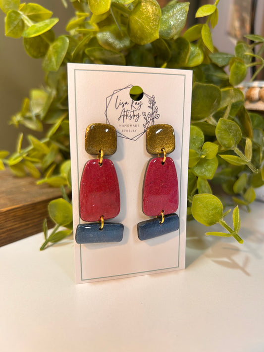 Geometry Trapezoid Multicolor Dangle