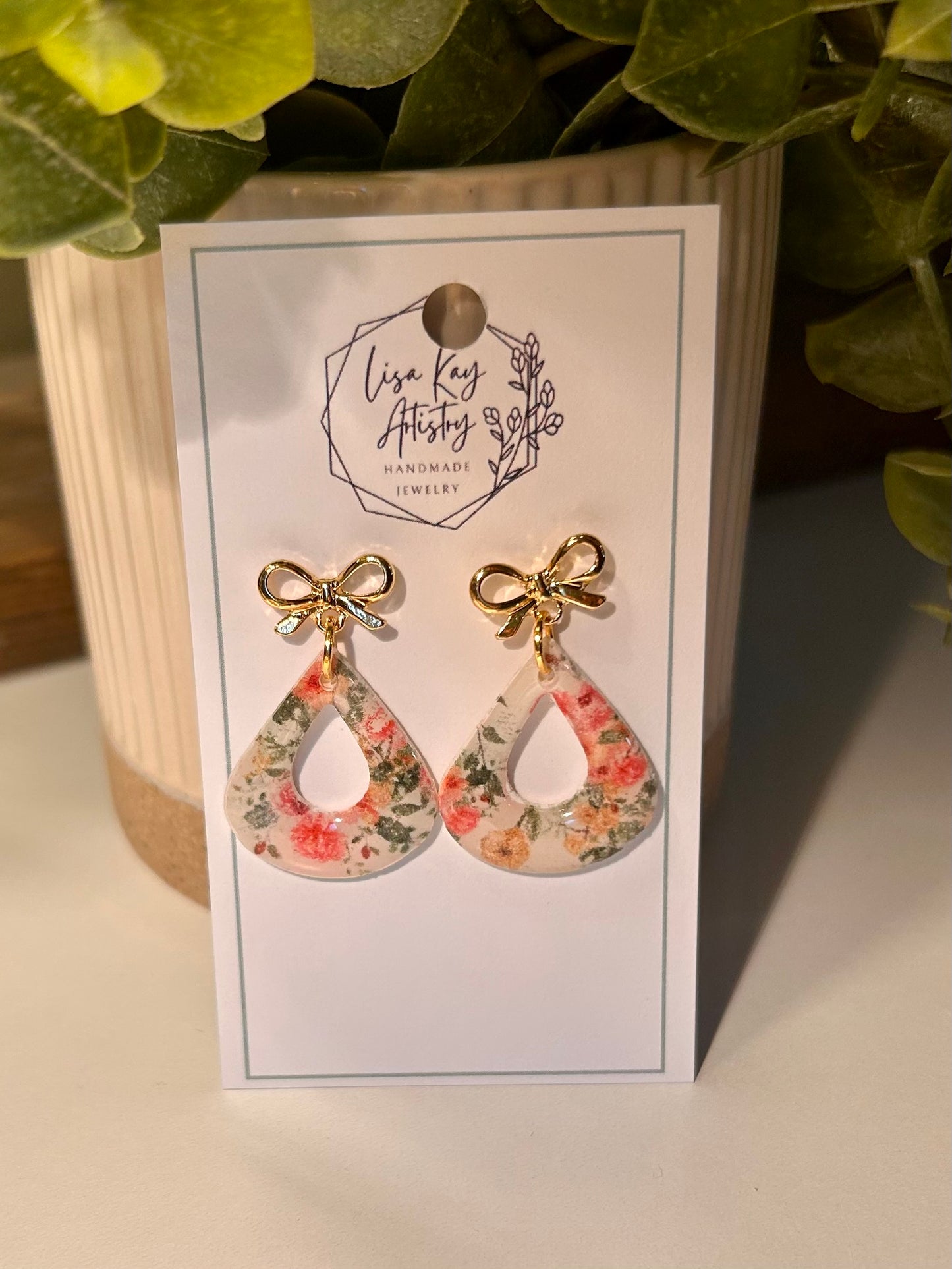 Floral small open teardrop One Piece