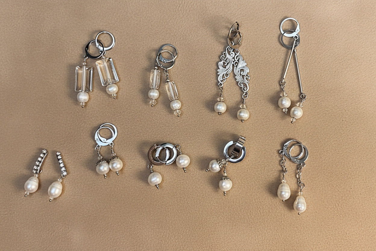 Pearl Earrings in Stainless Steel