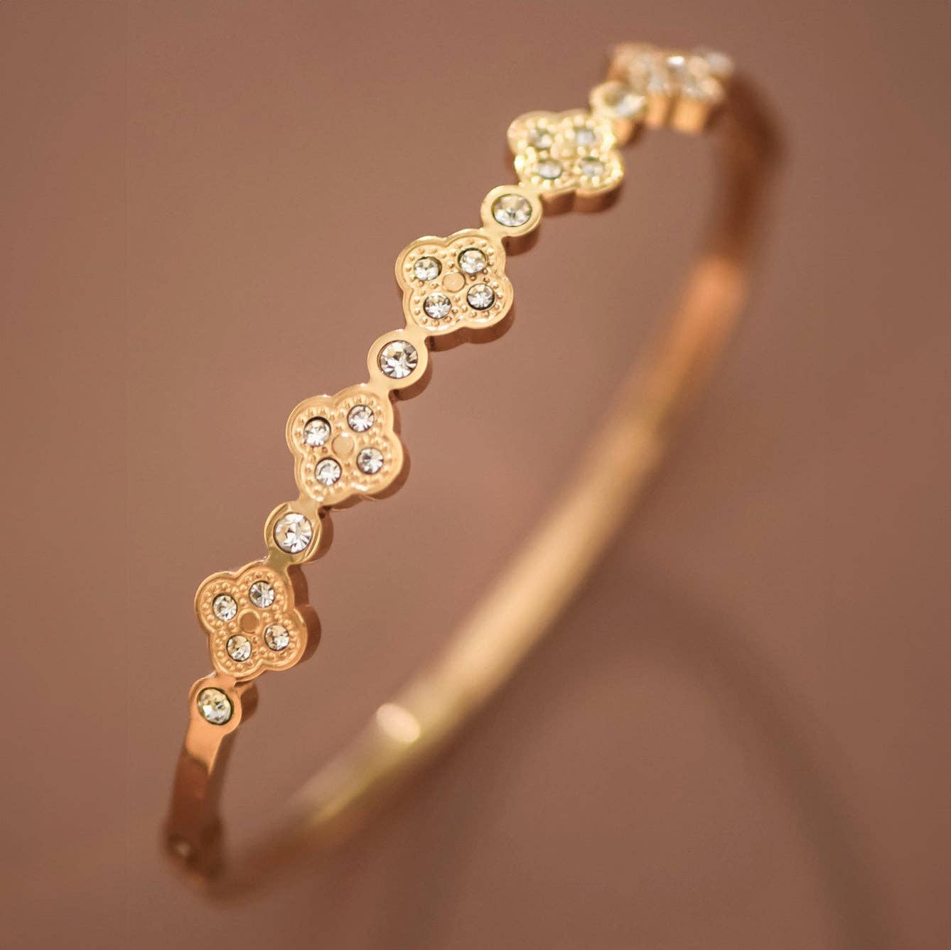 18K Gold PVD Plated Stainless Steel Bangle - 7726