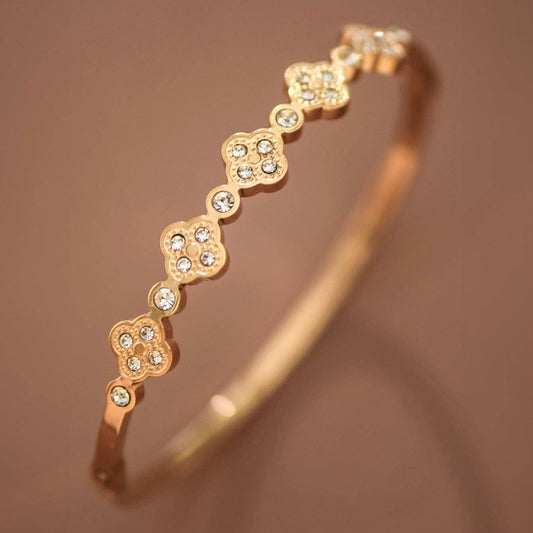 18K Gold PVD Plated Stainless Steel Bangle - 7726