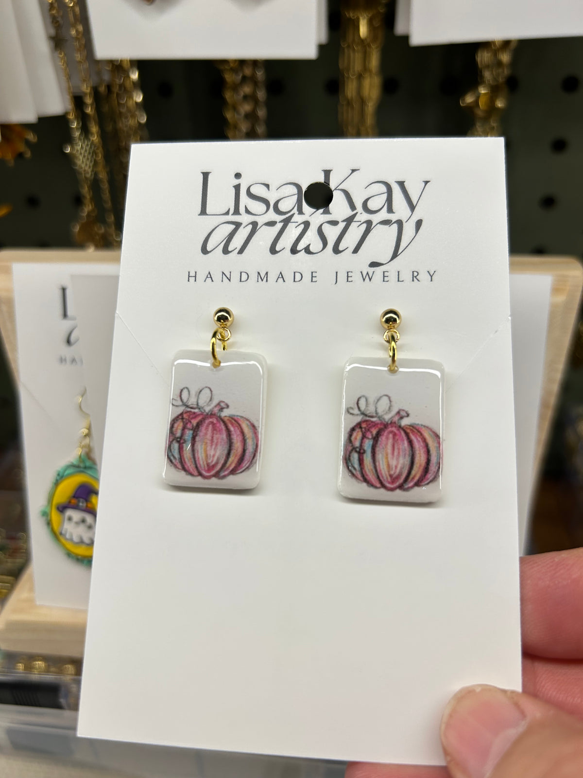 Pumpkin Scribbles Dangle Earrings