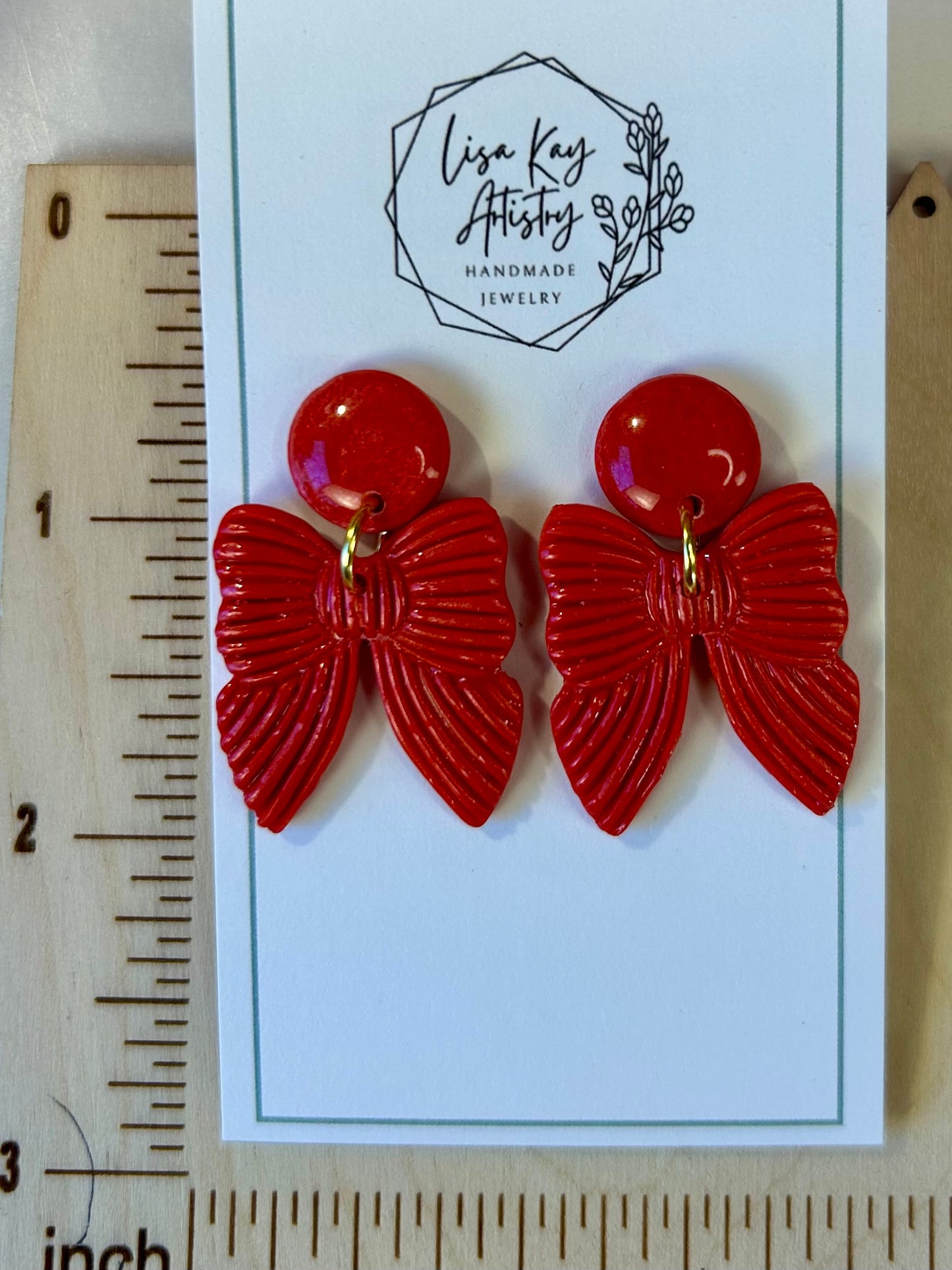 Red Pleated Bow