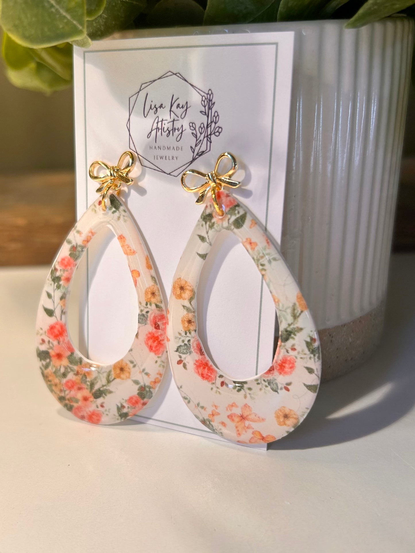 Floral Large open teardrop One Piece