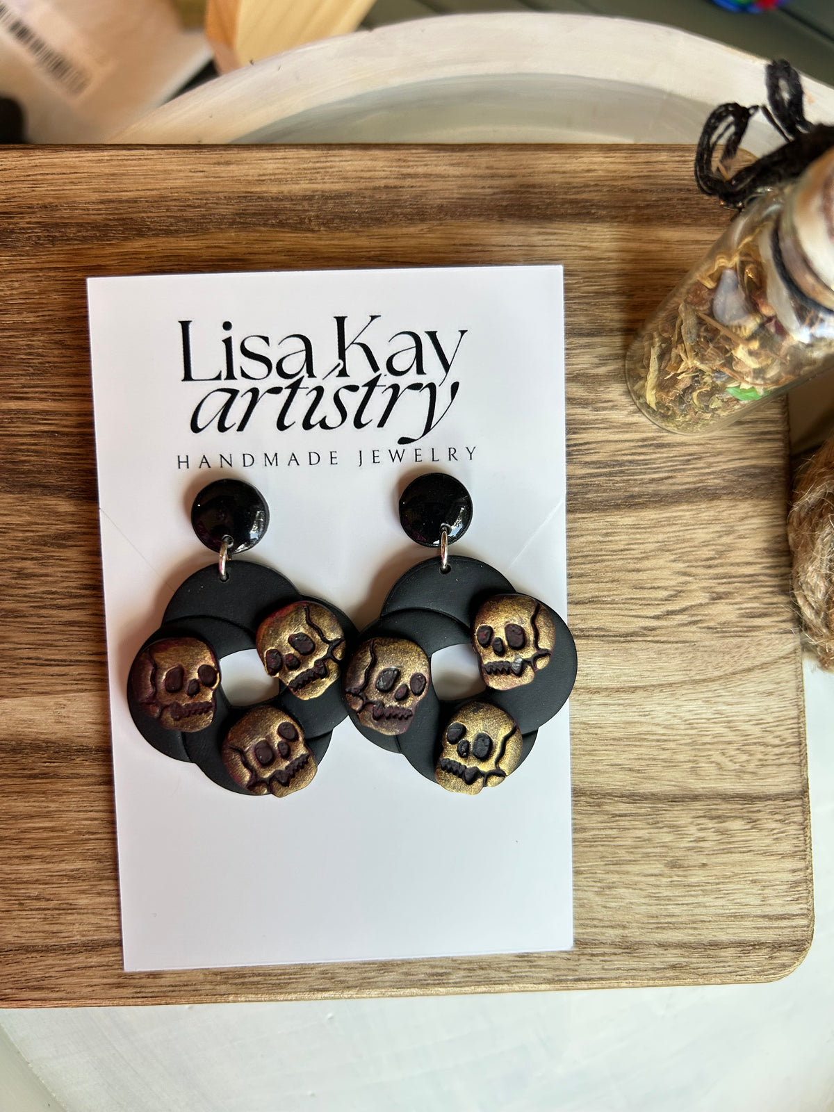 Trinity Skulls Statement Dangle Earrings