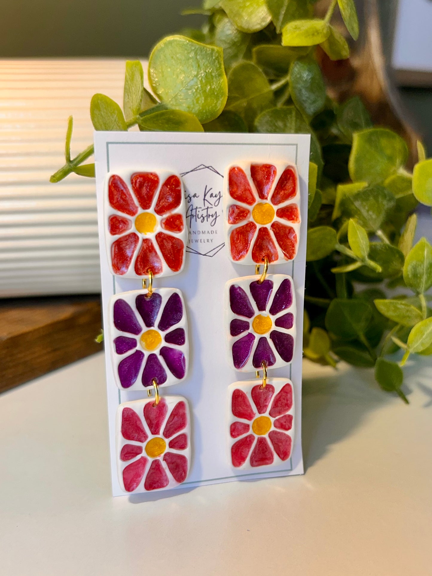 Matisse Inspired 3 flower Dangle