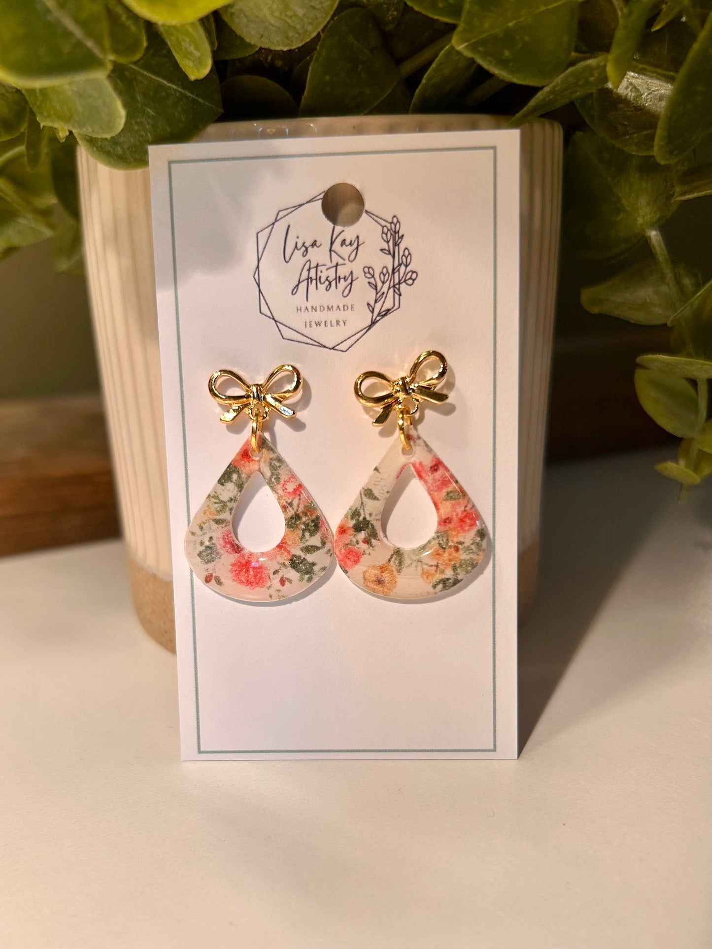 Floral small open teardrop One Piece