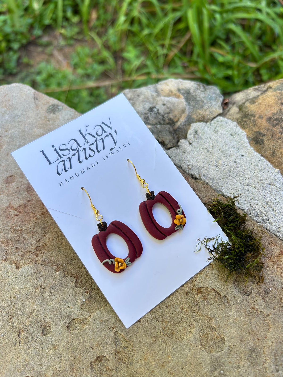 Cranberry Pumpkin Dangle Earrings