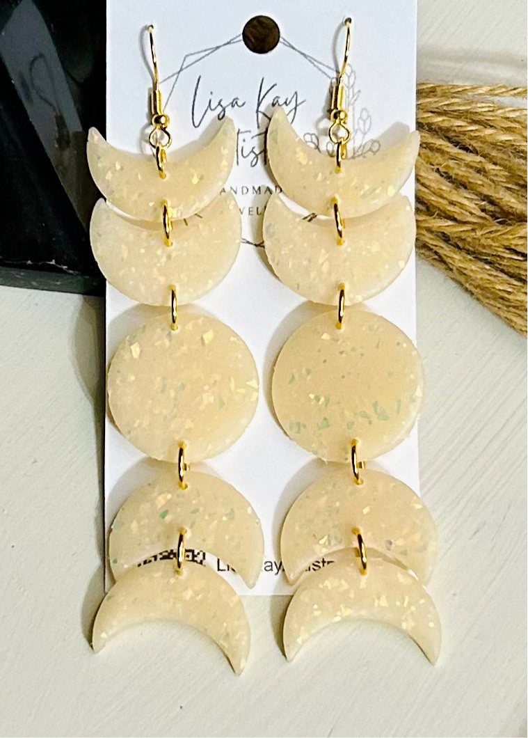 Moon Phase 5 Piece Opal Dangle