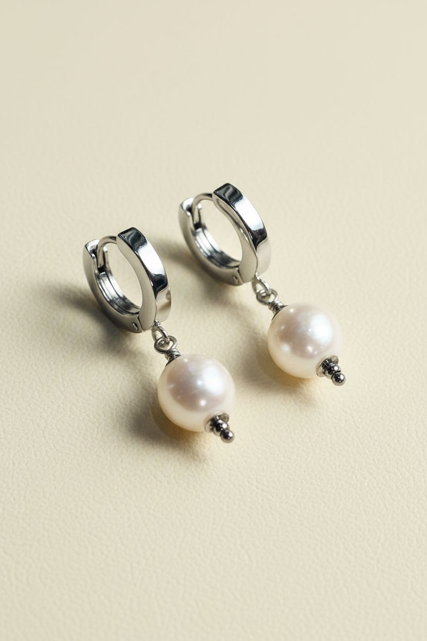 Pearl Earrings in Stainless Steel