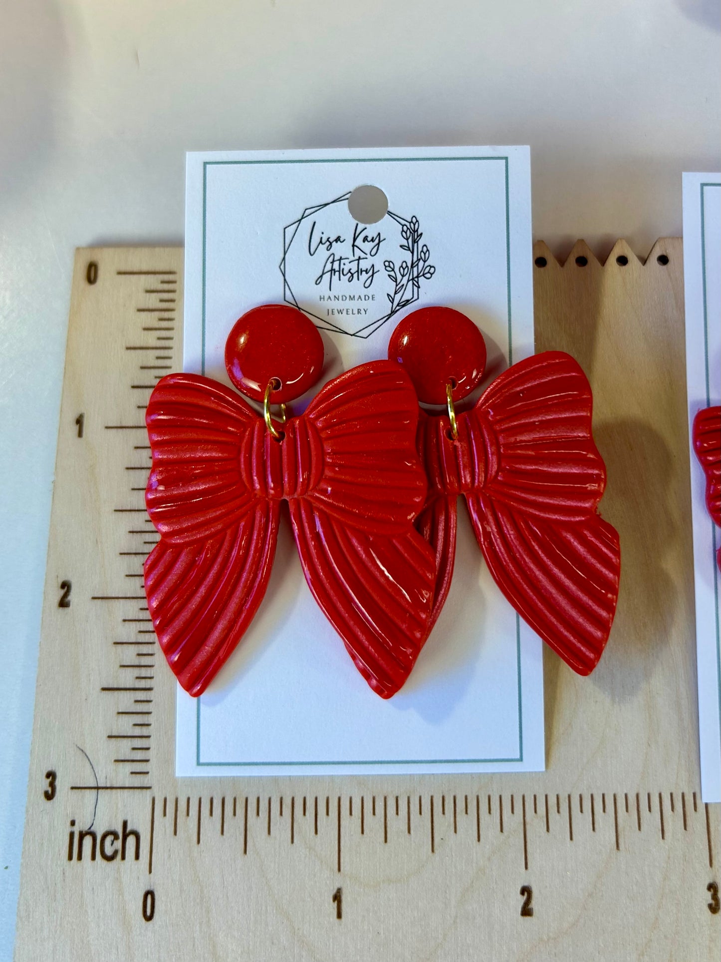Red Pleated Bow