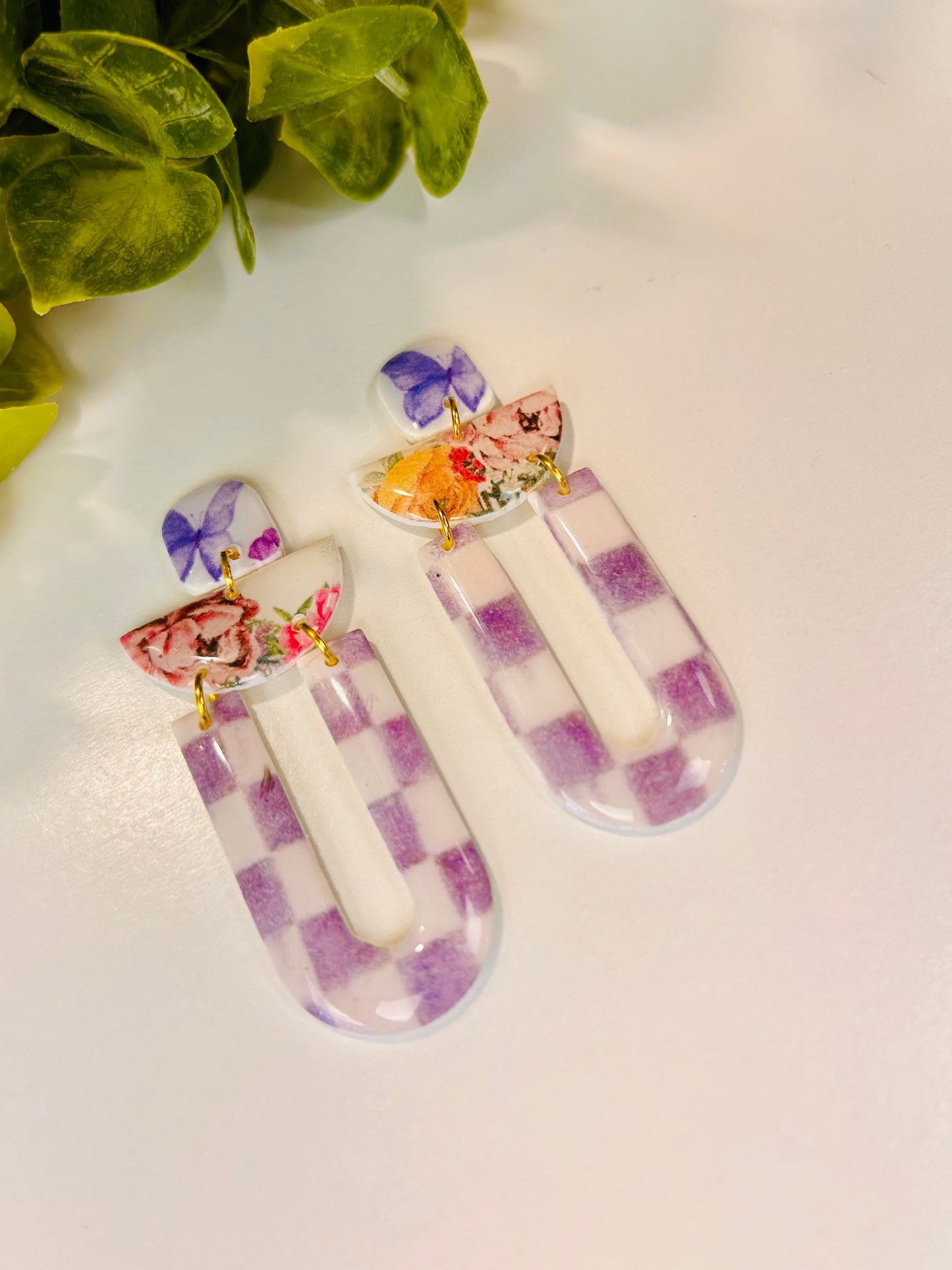 Checker Arch Dangle Purple