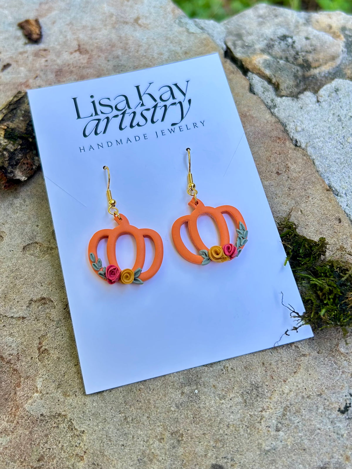 Orange Pumpkin Dangle Earrings 2.0