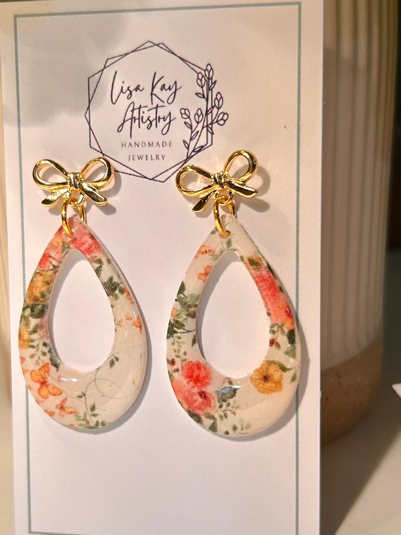 Floral medium open teardrop One Piece