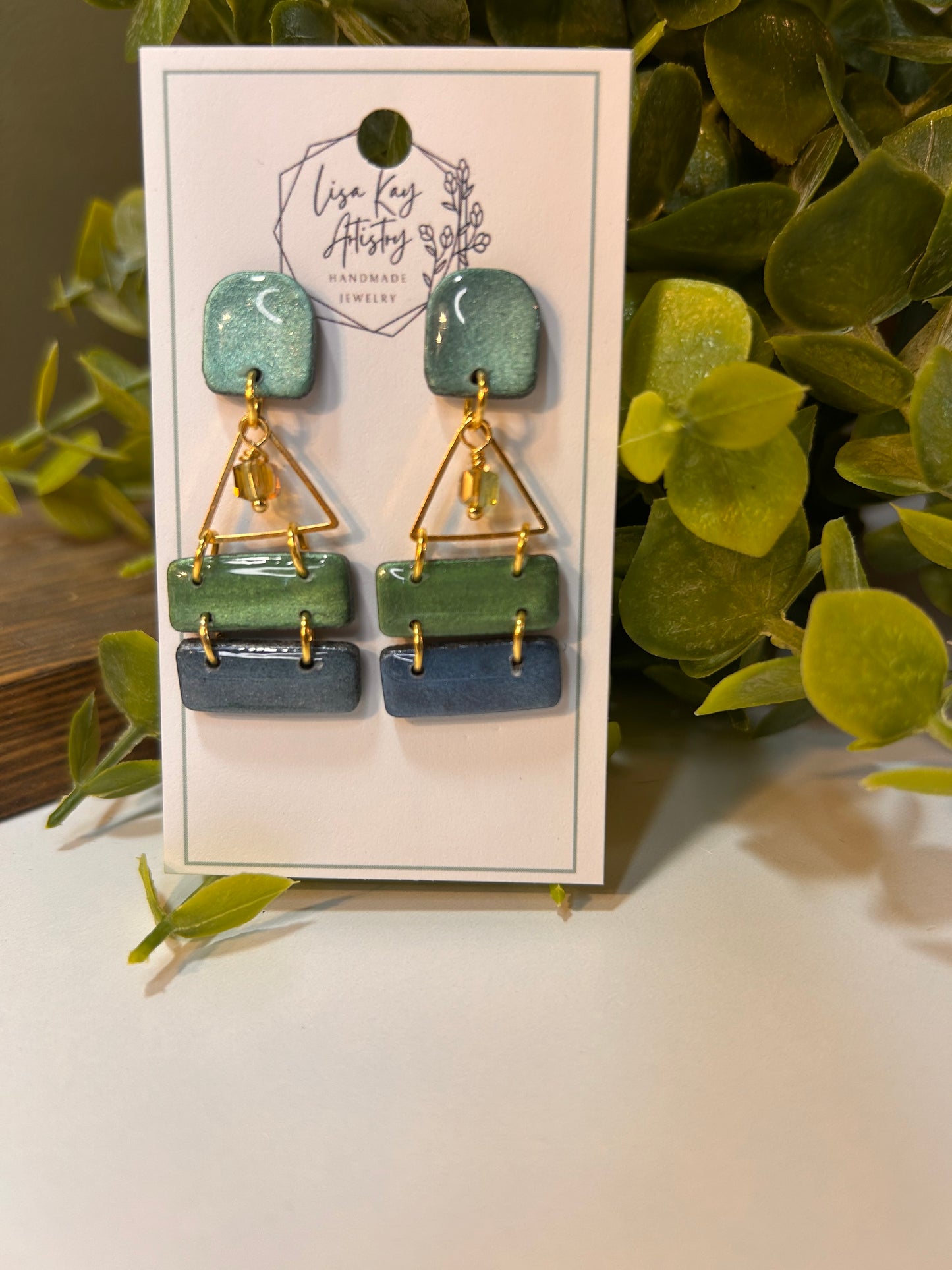 Geometry Beaded 3 Piece Dangle