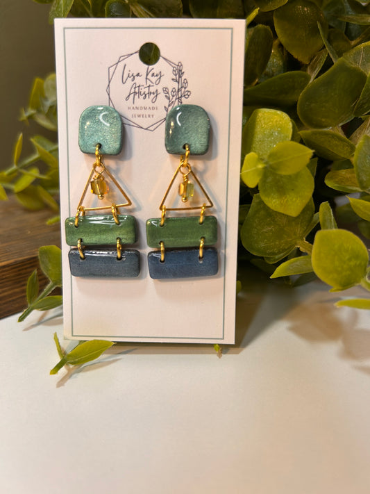 Geometry Beaded 3 Piece Dangle