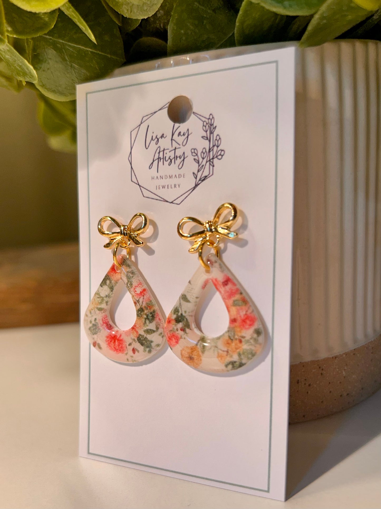 Floral small open teardrop One Piece