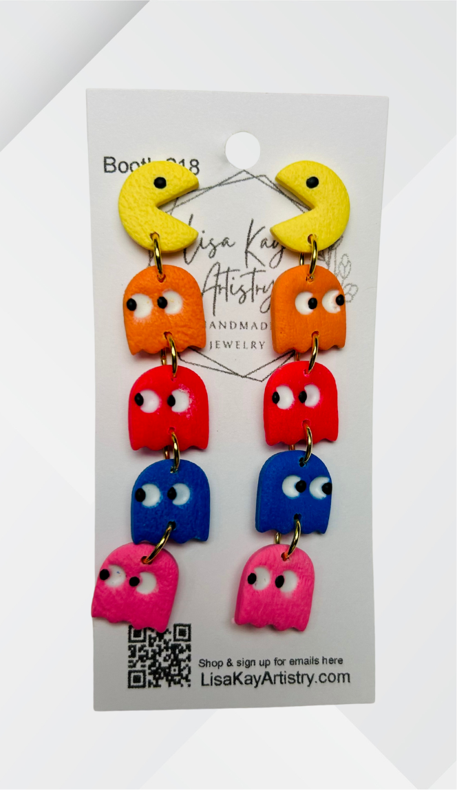 Video Game Pac Man Earrings