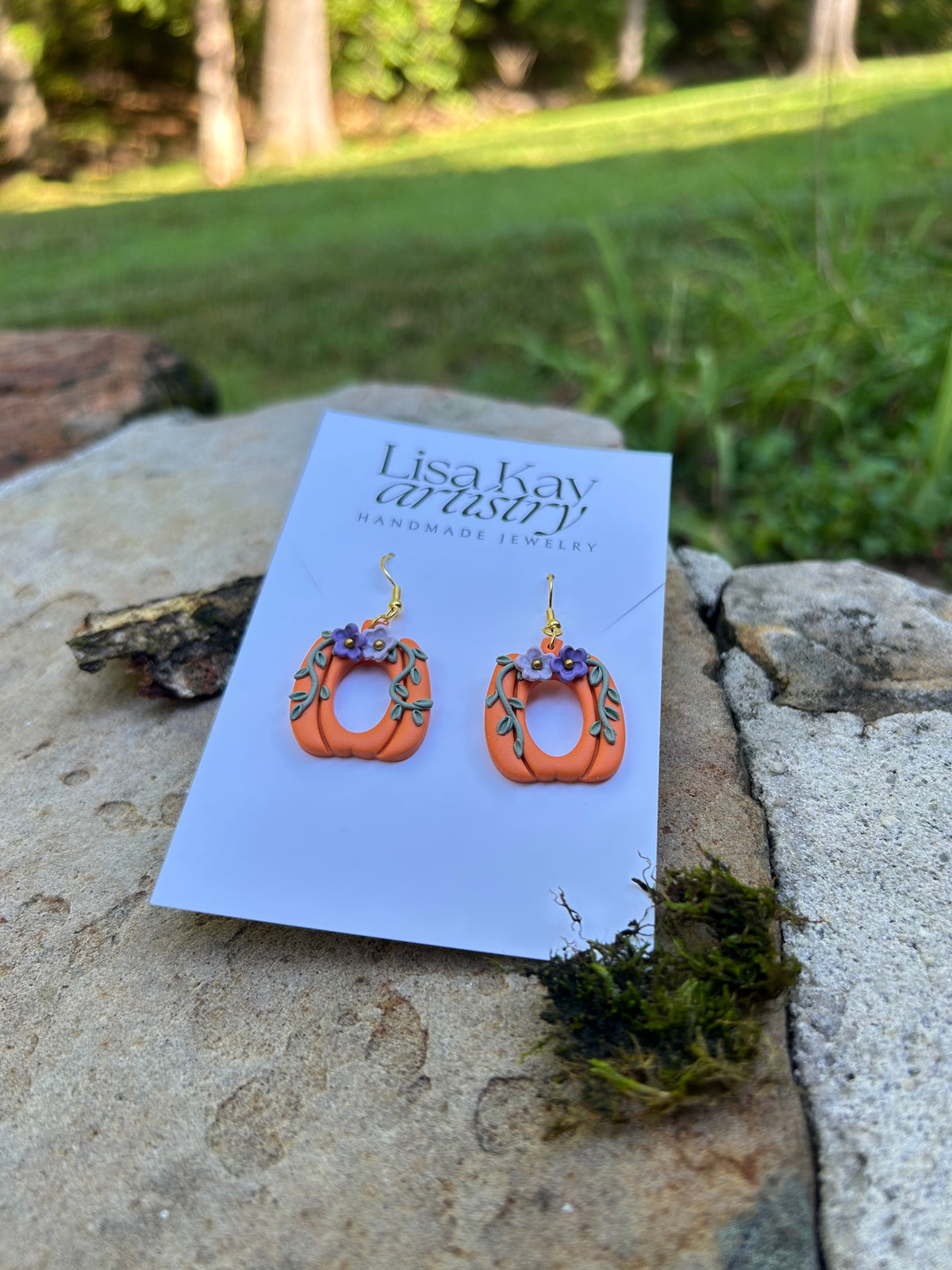 Orange Pumpkin Dangle Earrings 1.0