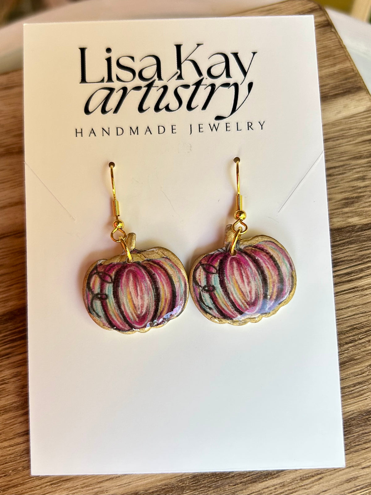 Pumpkin Scribbles Dangle Earrings