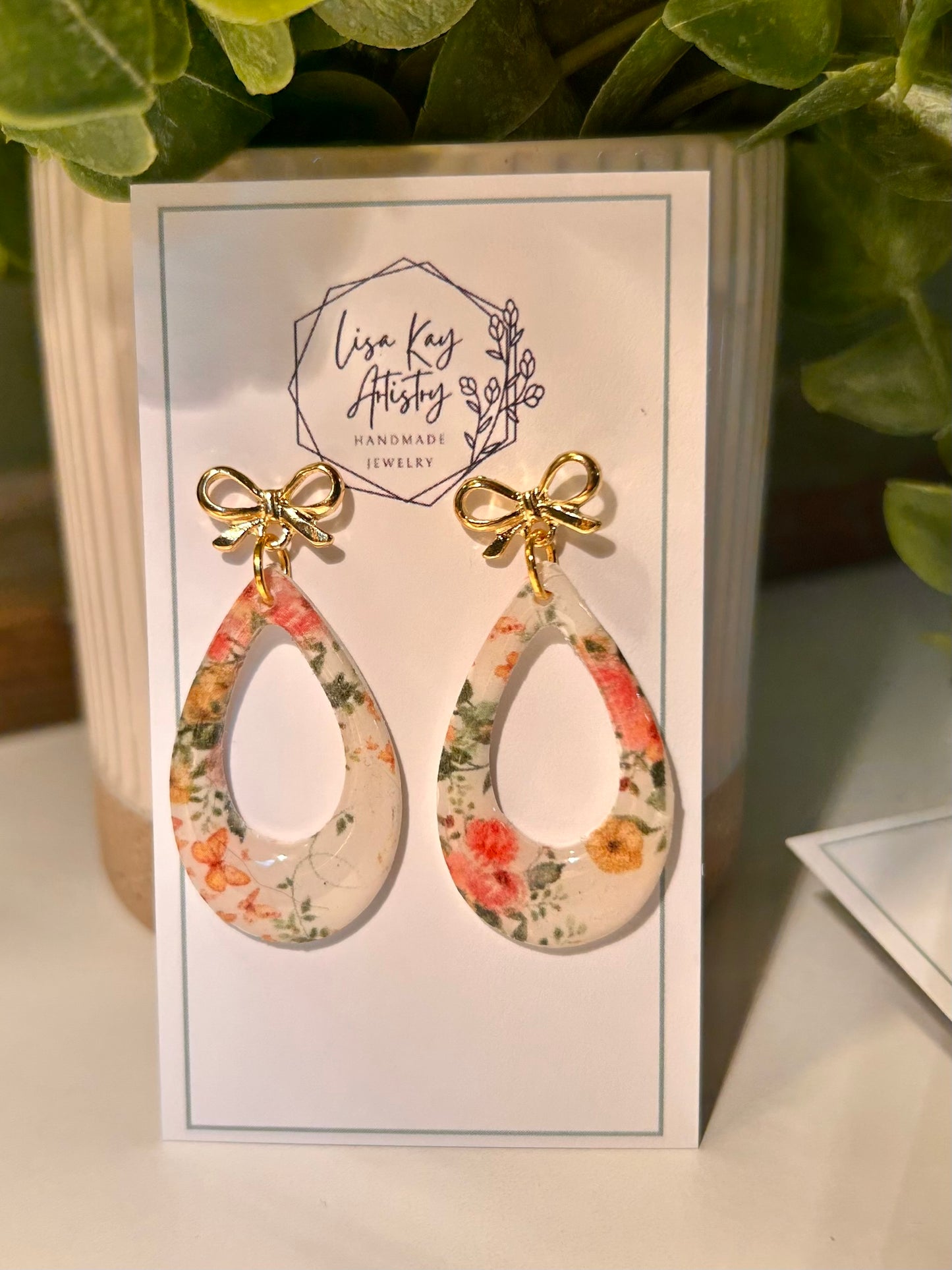 Floral medium open teardrop One Piece