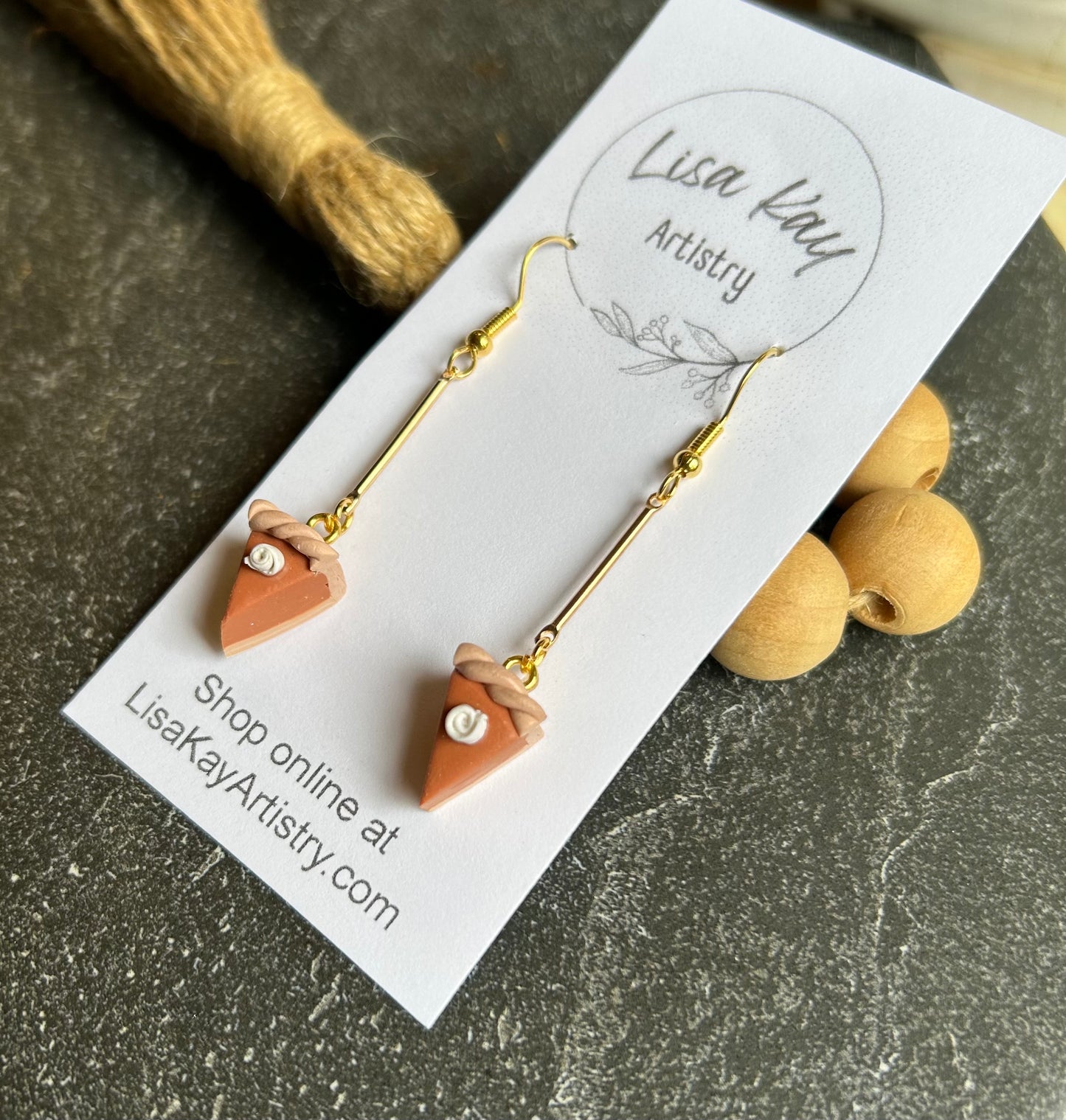 Pumpkin Pie Slice Earrings